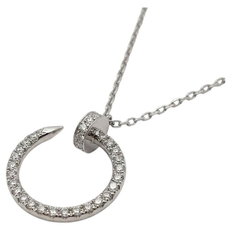 Cartier Juste Un Clou Diamond 18k White Gold Pendant Necklace