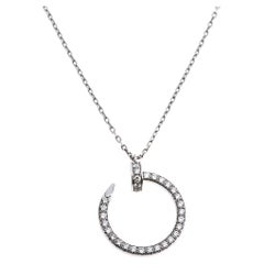 Used Cartier Juste un Clou Diamond 18K White Gold Pendant Necklace
