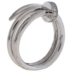 Cartier Juste Un Clou Diamond 18K White Gold Ring Size 49