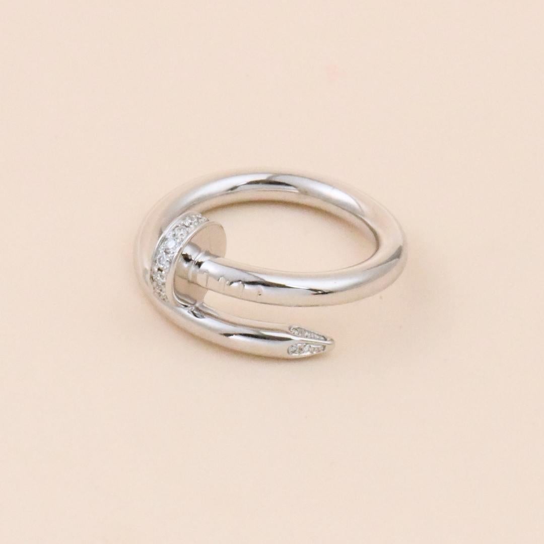 Cartier Juste un Clou Bague en or blanc 18K diamant Taille 51 Excellent état - En vente à Banbury, GB