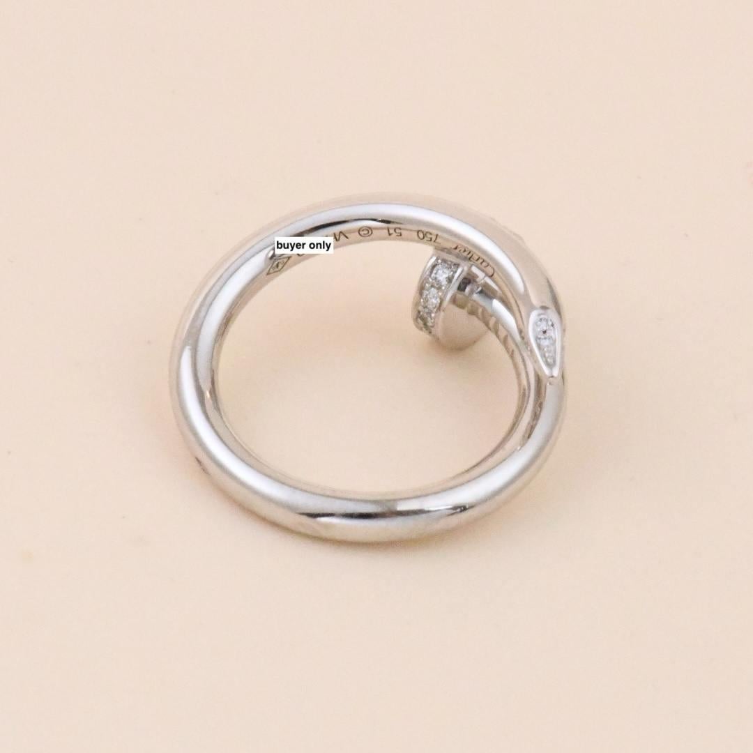 Cartier Juste un Clou Bague en or blanc 18K diamant Taille 51 en vente 1