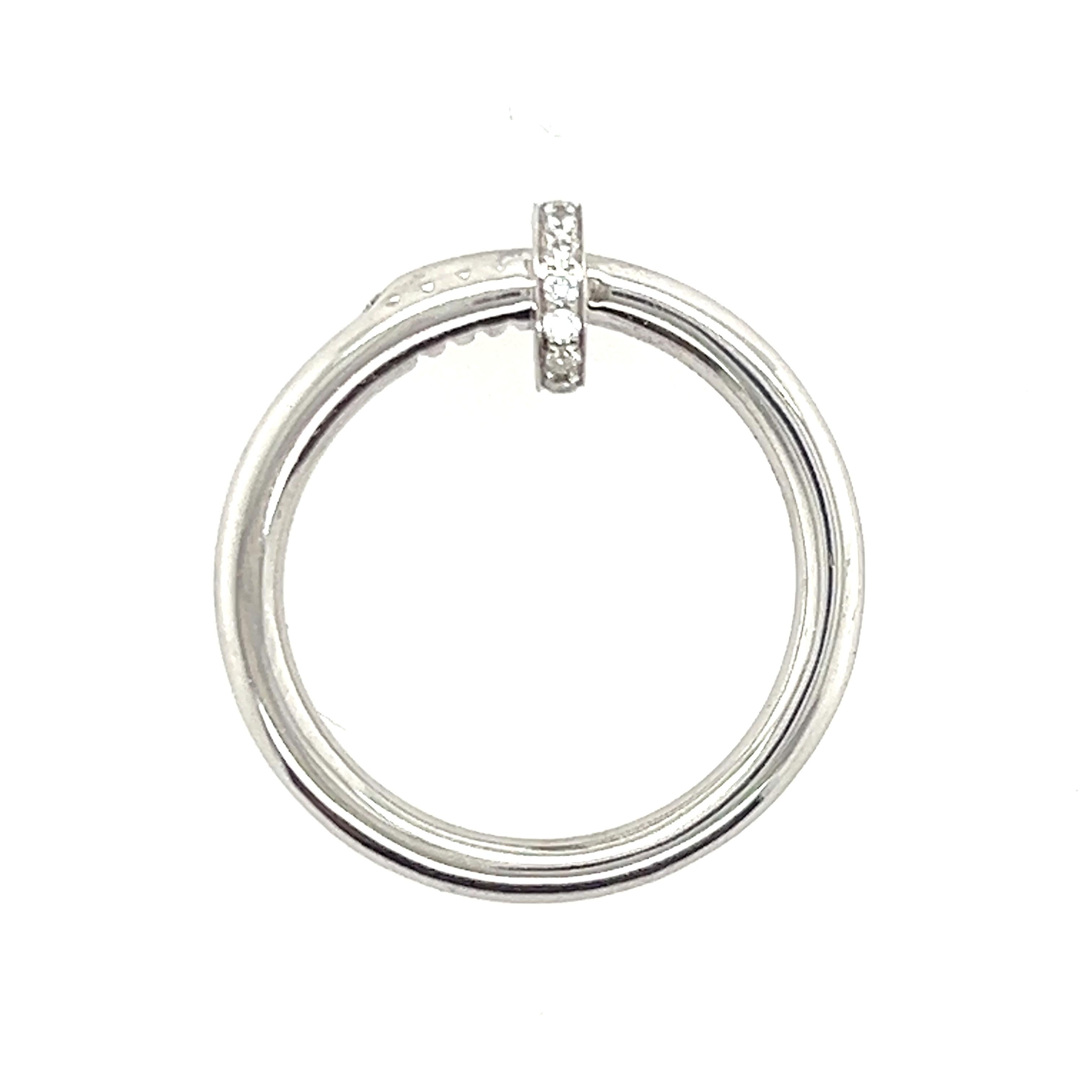 Cartier Juste Un Clou Diamond and 18k White Gold Ring 7