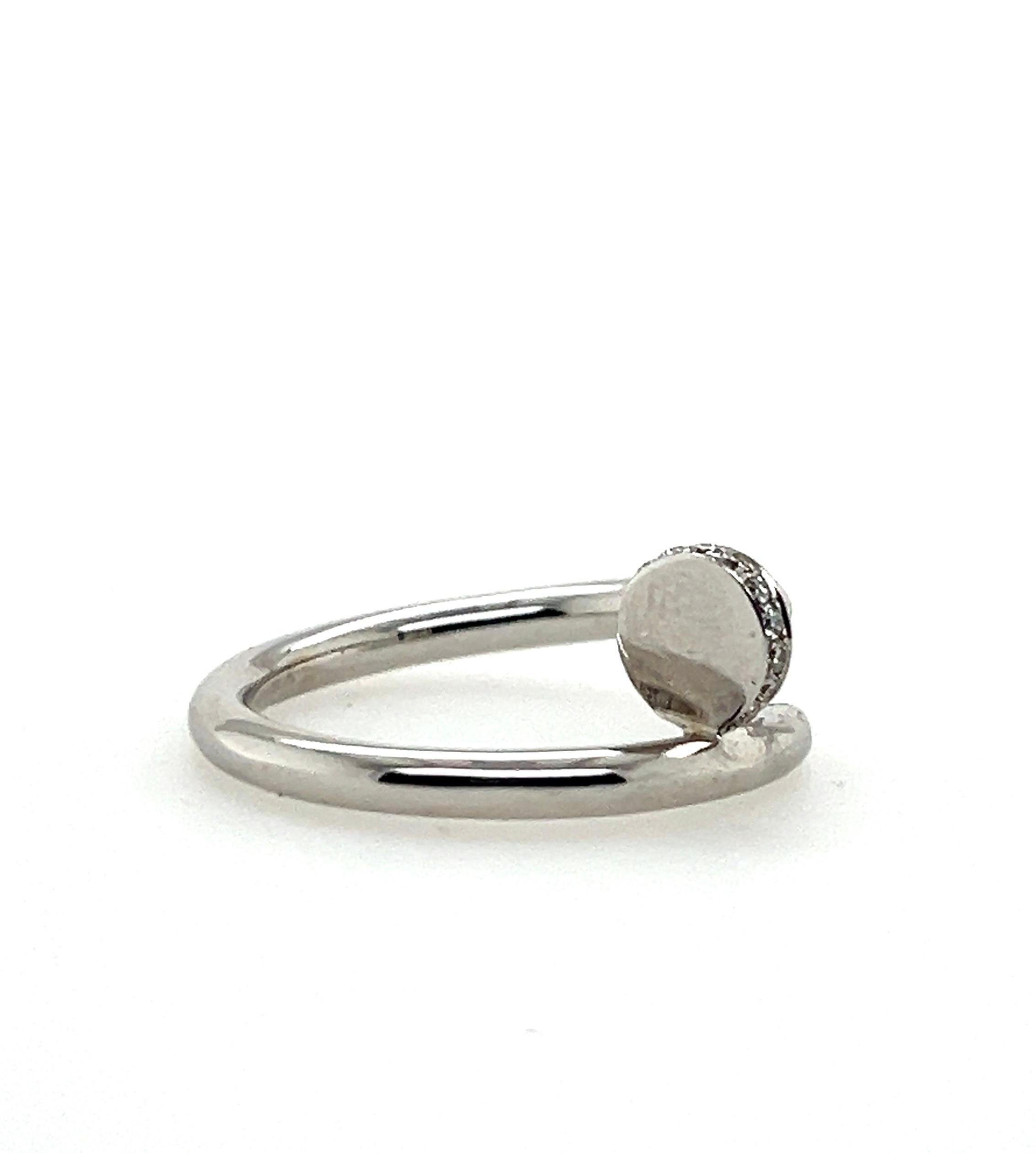 Cartier Juste Un Clou Diamond and 18k White Gold Ring 8