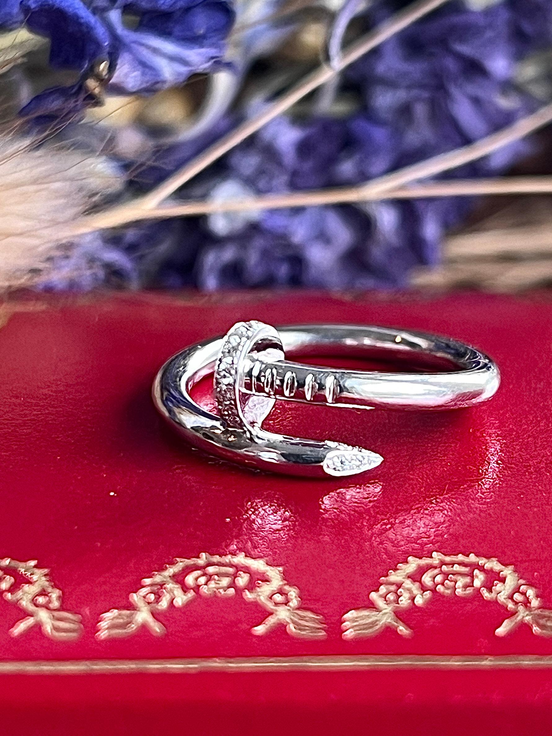 Contemporary Cartier Juste Un Clou Diamond and 18k White Gold Ring