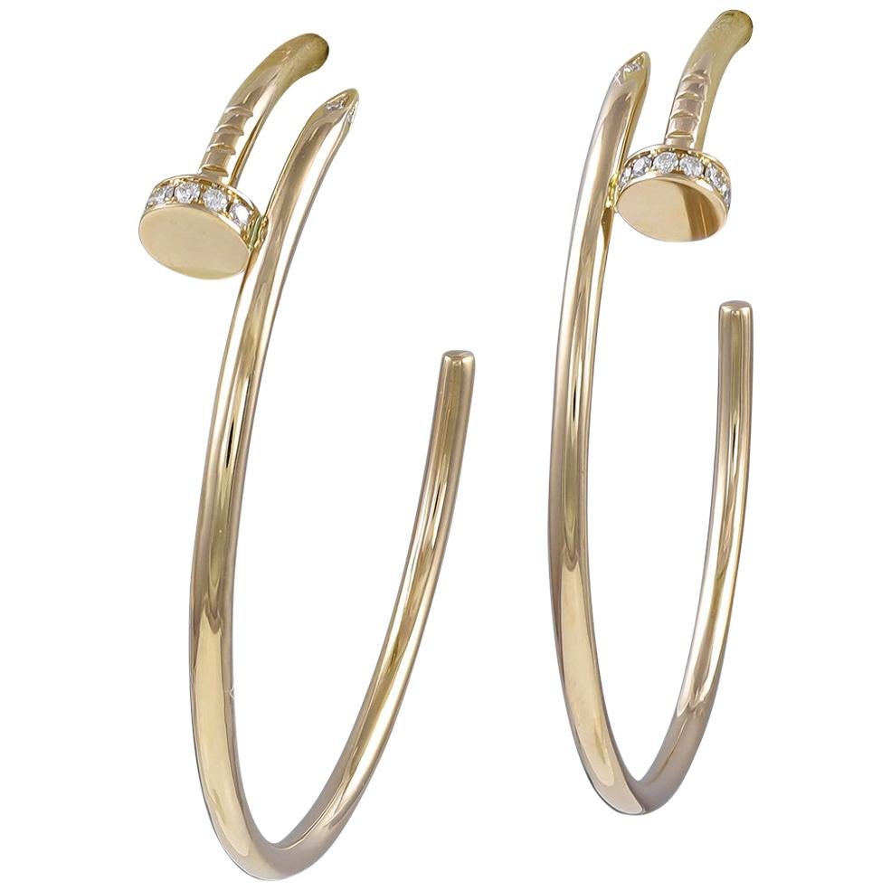 Cartier Juste un Clou Diamond and Gold Hoop Earrings