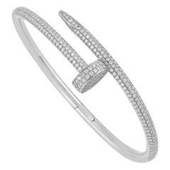 Cartier Juste un Clou Diamond Bangle in 18K White Gold – Signed Fine Jewelry