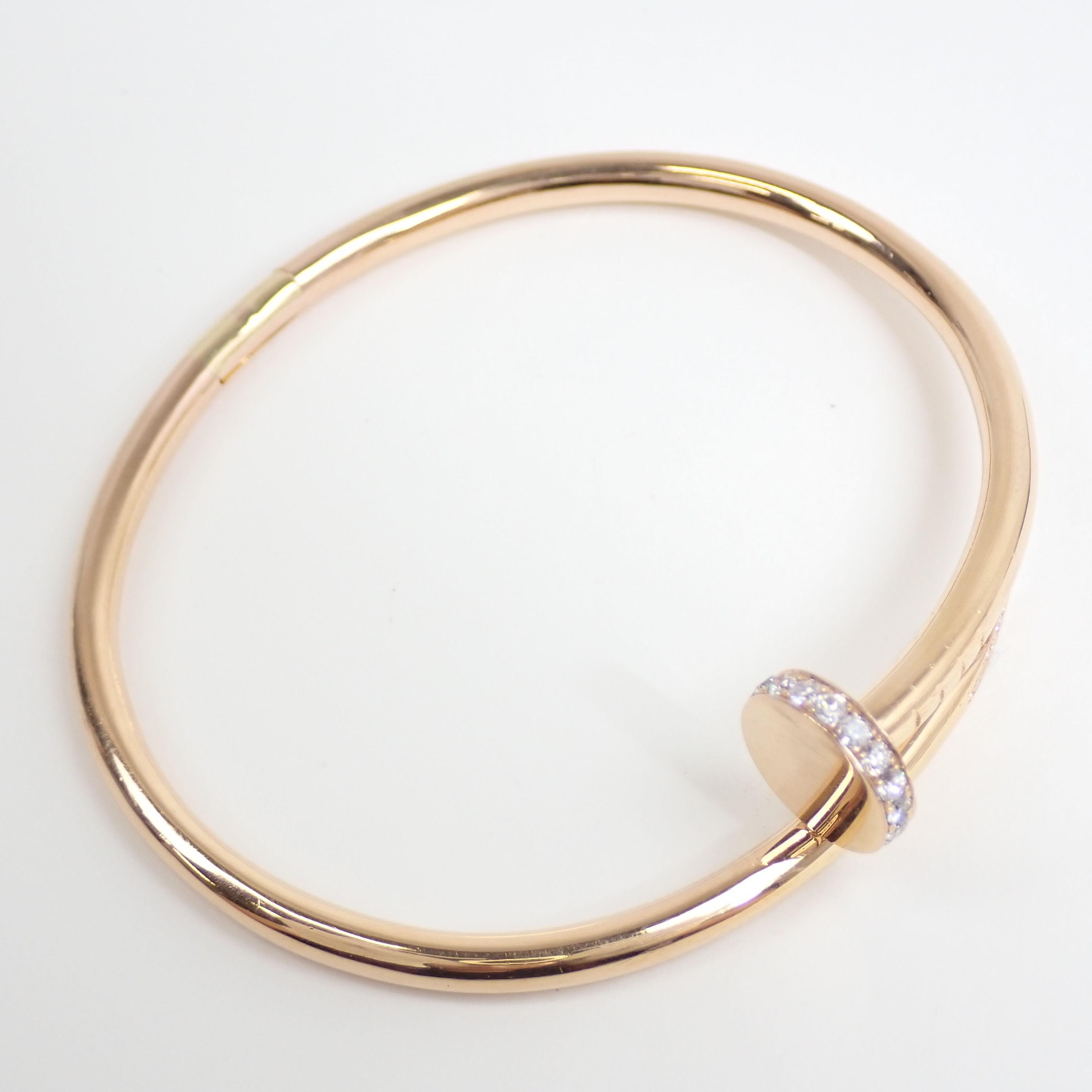 Cartier Juste un Clou Diamond 
Bracelet 
750PG 
Size 16
Box Only
The *Cartier Juste un Clou Bracelet reimagines an everyday nail into a bold and luxurious statement piece. Crafted with exquisite detail, this classic model features a single