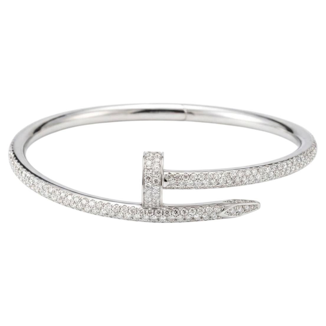 Cartier Juste un Clou Diamond Bracelet 18K White Gold 2.26 Carat