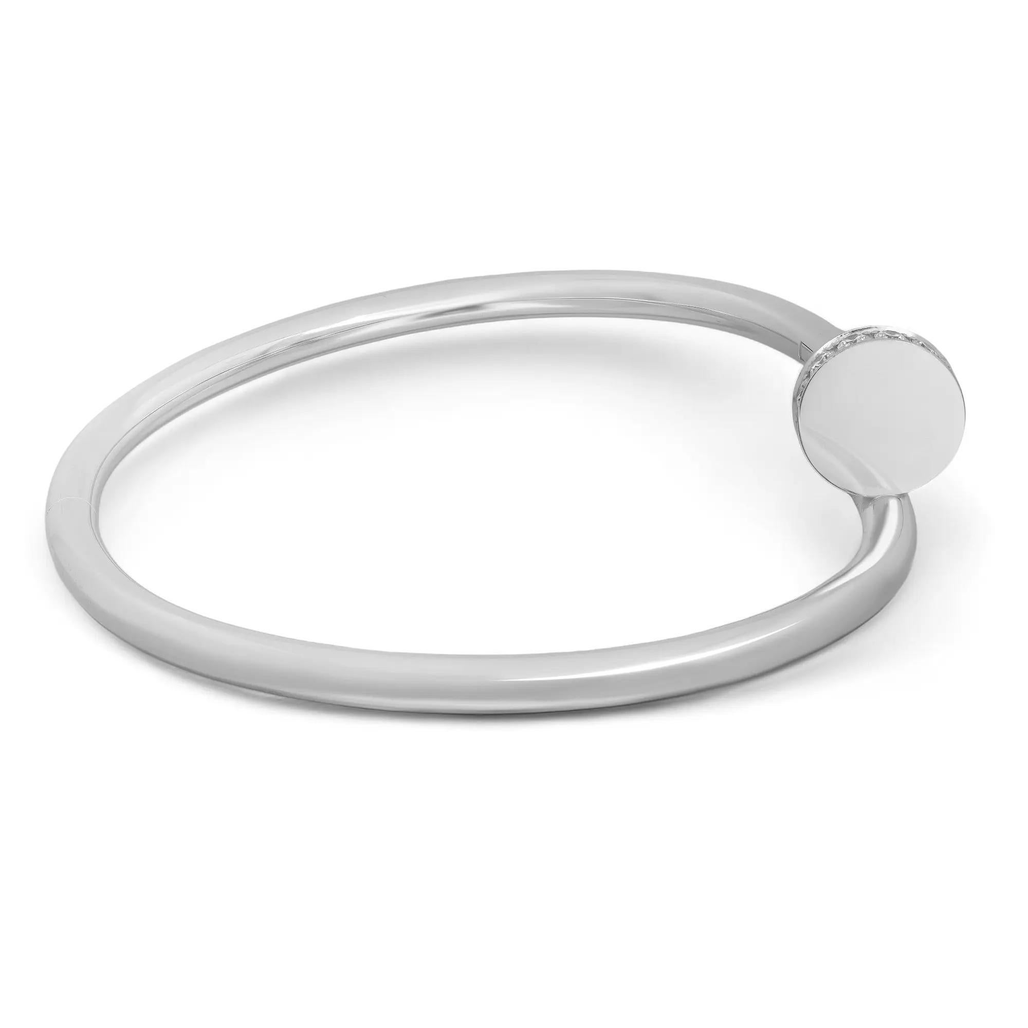 Moderne Cartier Juste Un Clou Bracelet Diamant Modèle Classic Or Blanc 18K Taille 18 en vente