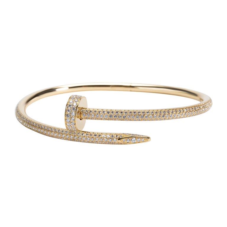 Cartier Juste un Clou Diamond Bracelet in 18 Karat Yellow Gold 2.26 ...