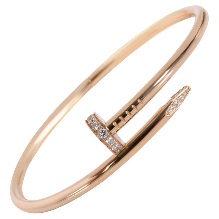 Cartier Juste un Clou Diamond Bracelet in 18K Pink Gold 0.59 CTW at 1stDibs  | cartier nail bracelet rose gold, cartier diamond bangle, the pave nail  bracelet - cartier inspired - 18k