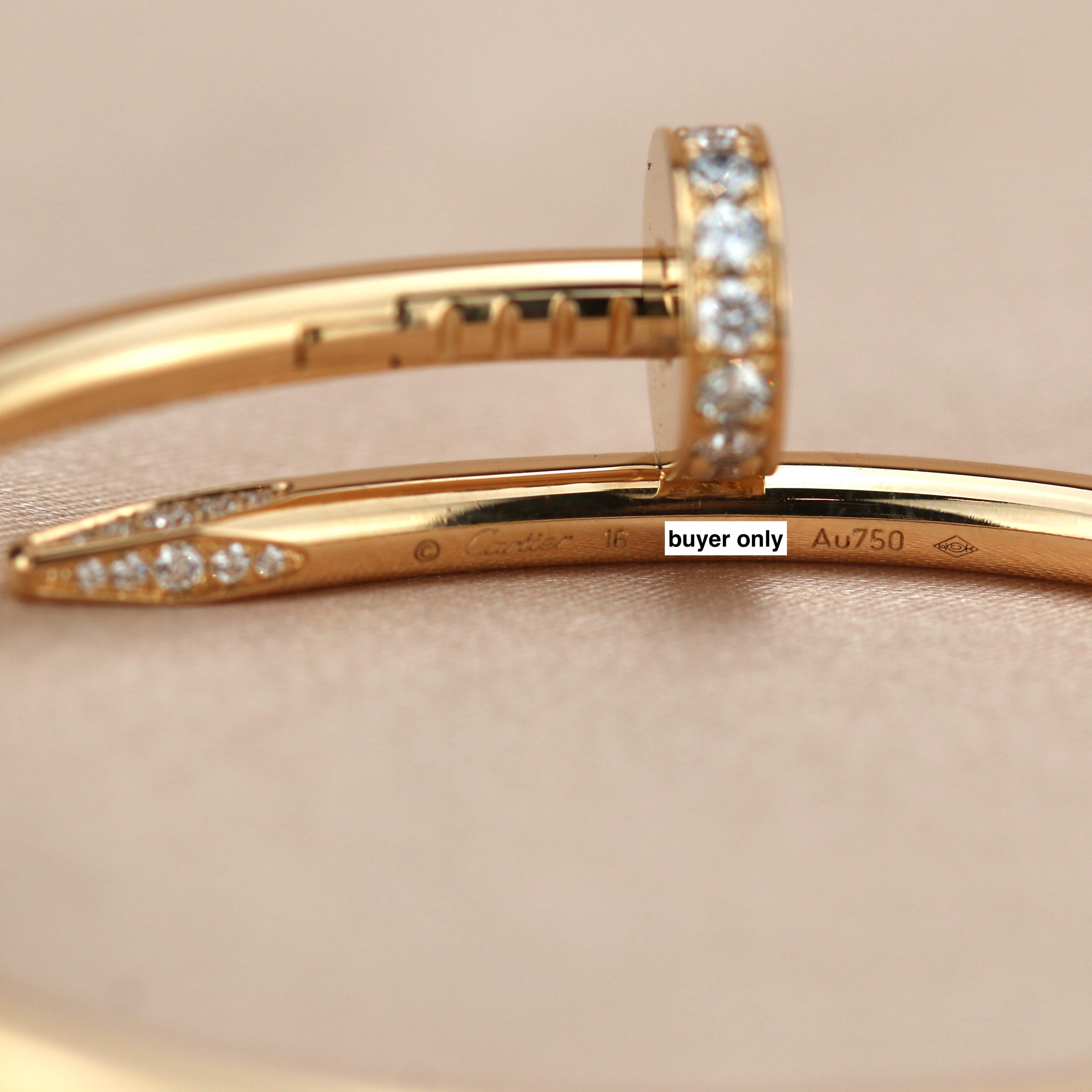 Cartier Juste Un Clou Diamond Bracelet Rose Gold In Excellent Condition In Banbury, GB
