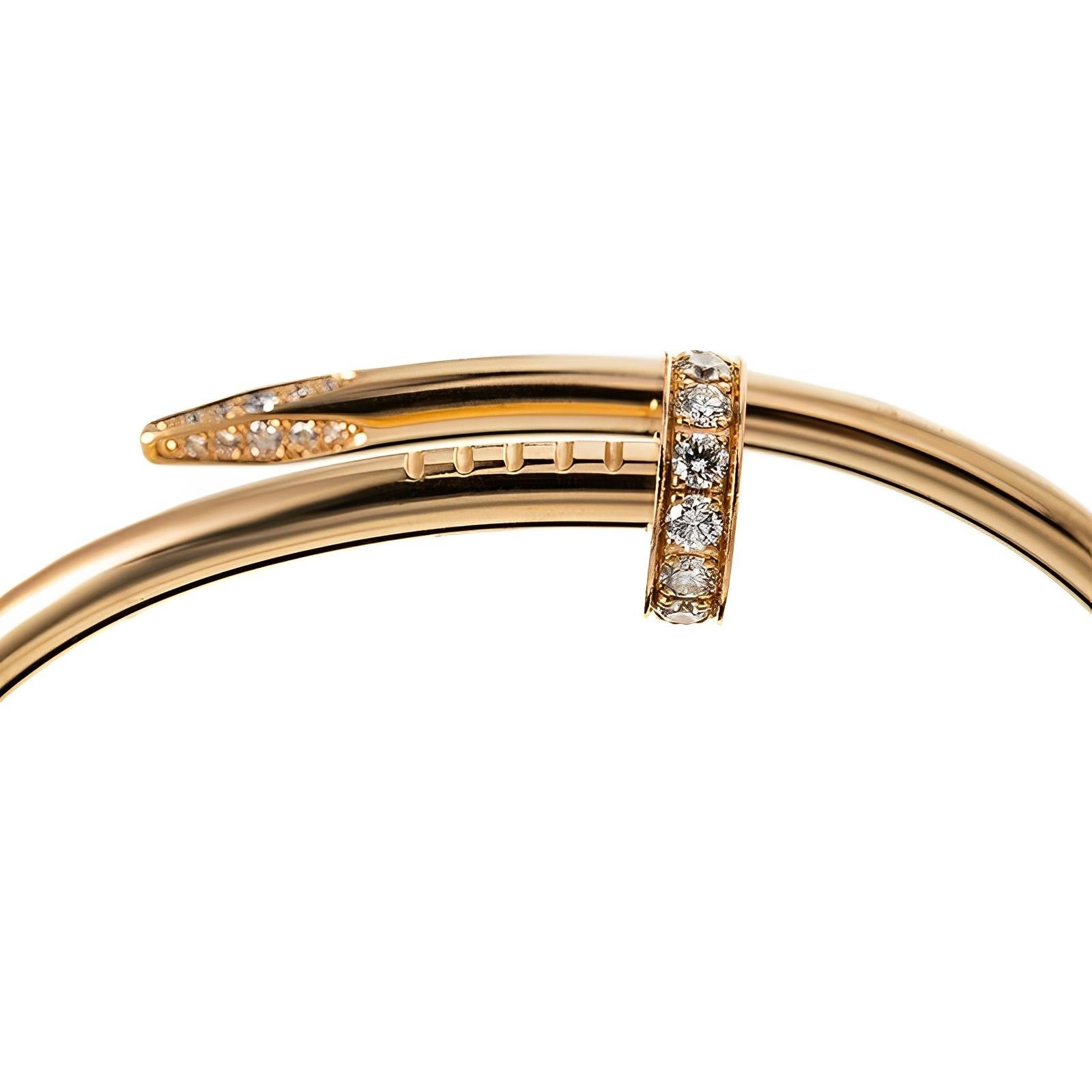 Women's or Men's Cartier Juste un Clou Diamond Bracelet Rose Gold