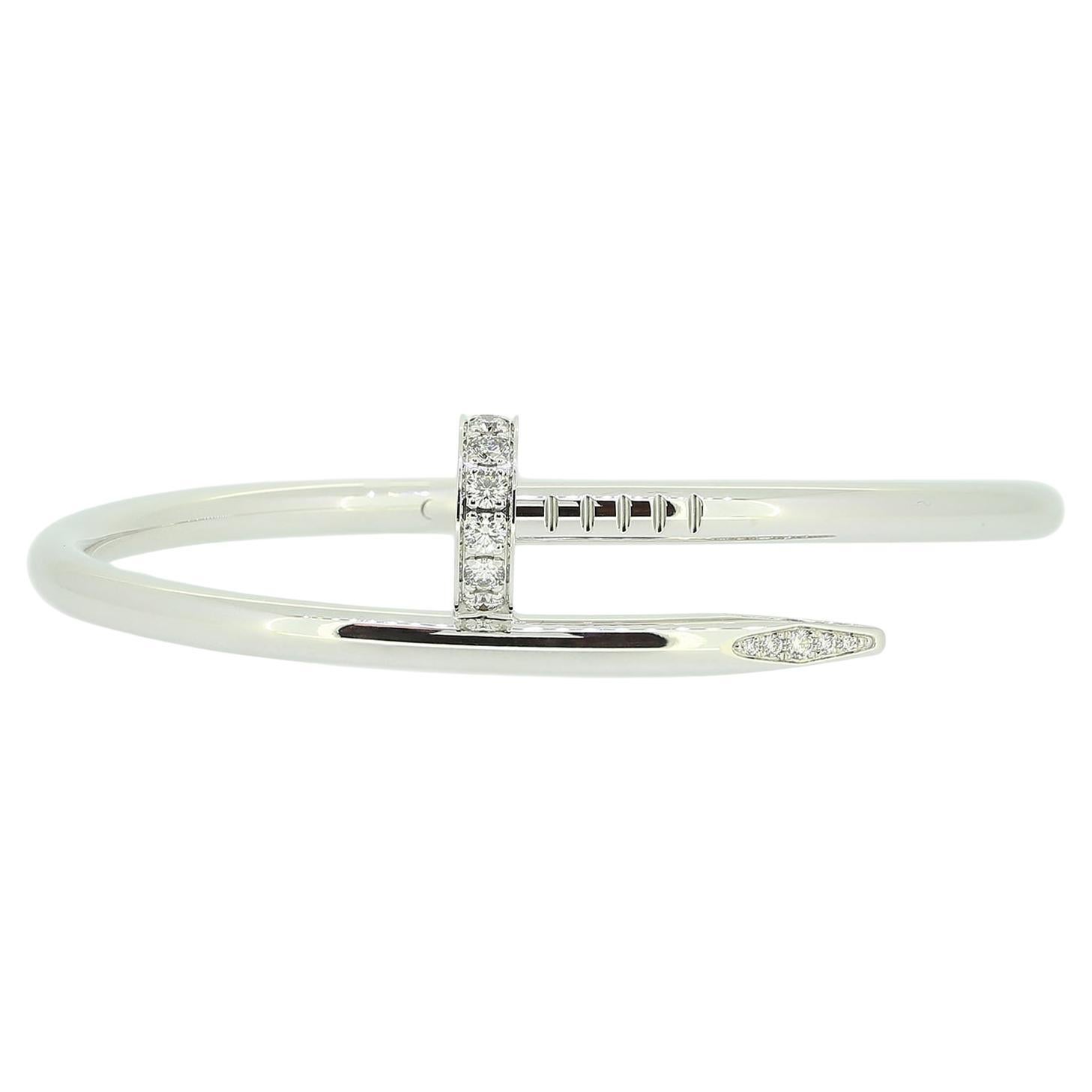 Cartier Juste un Clou Diamond Bracelet Size 15 For Sale