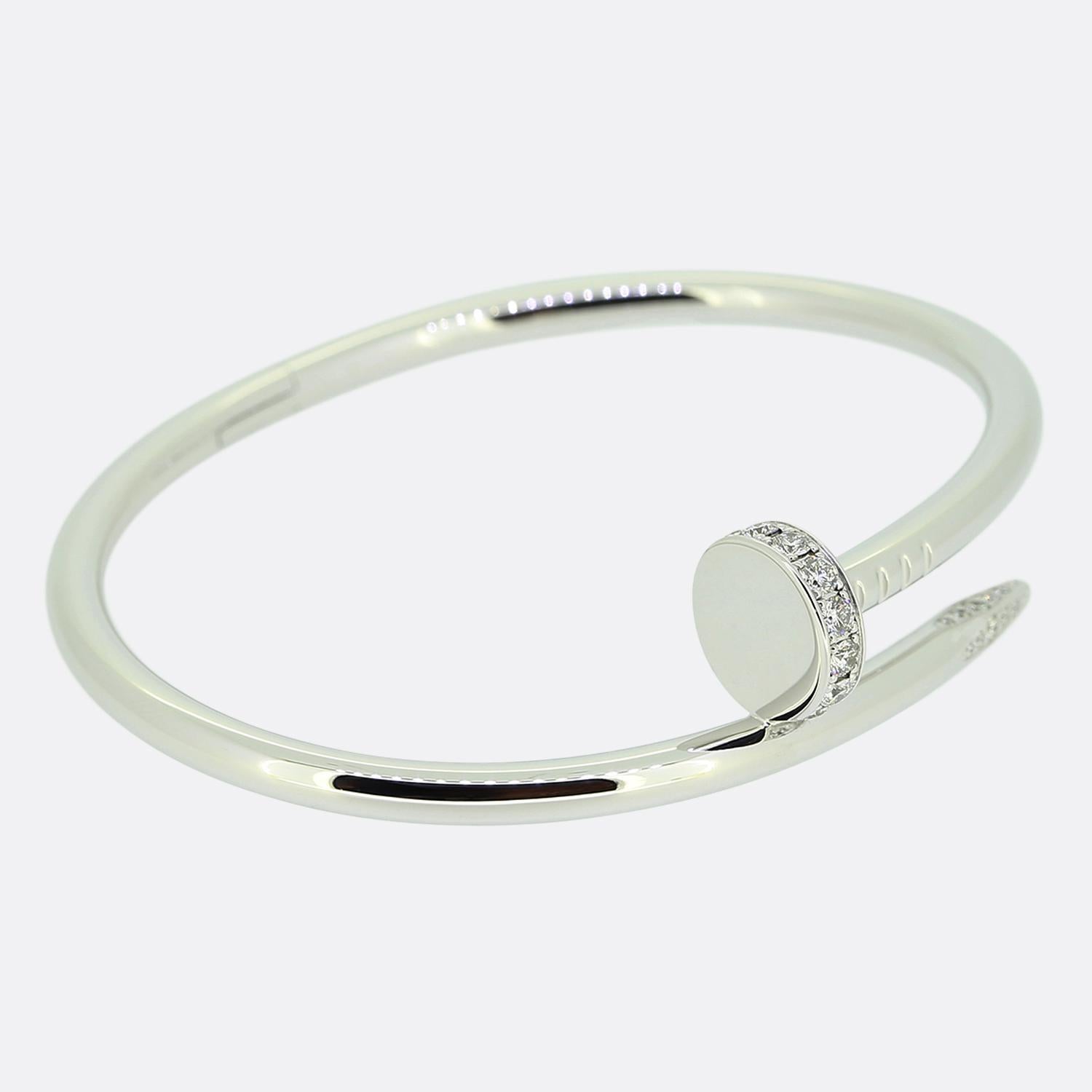 Brilliant Cut Cartier Juste un Clou Diamond Bracelet Size 16