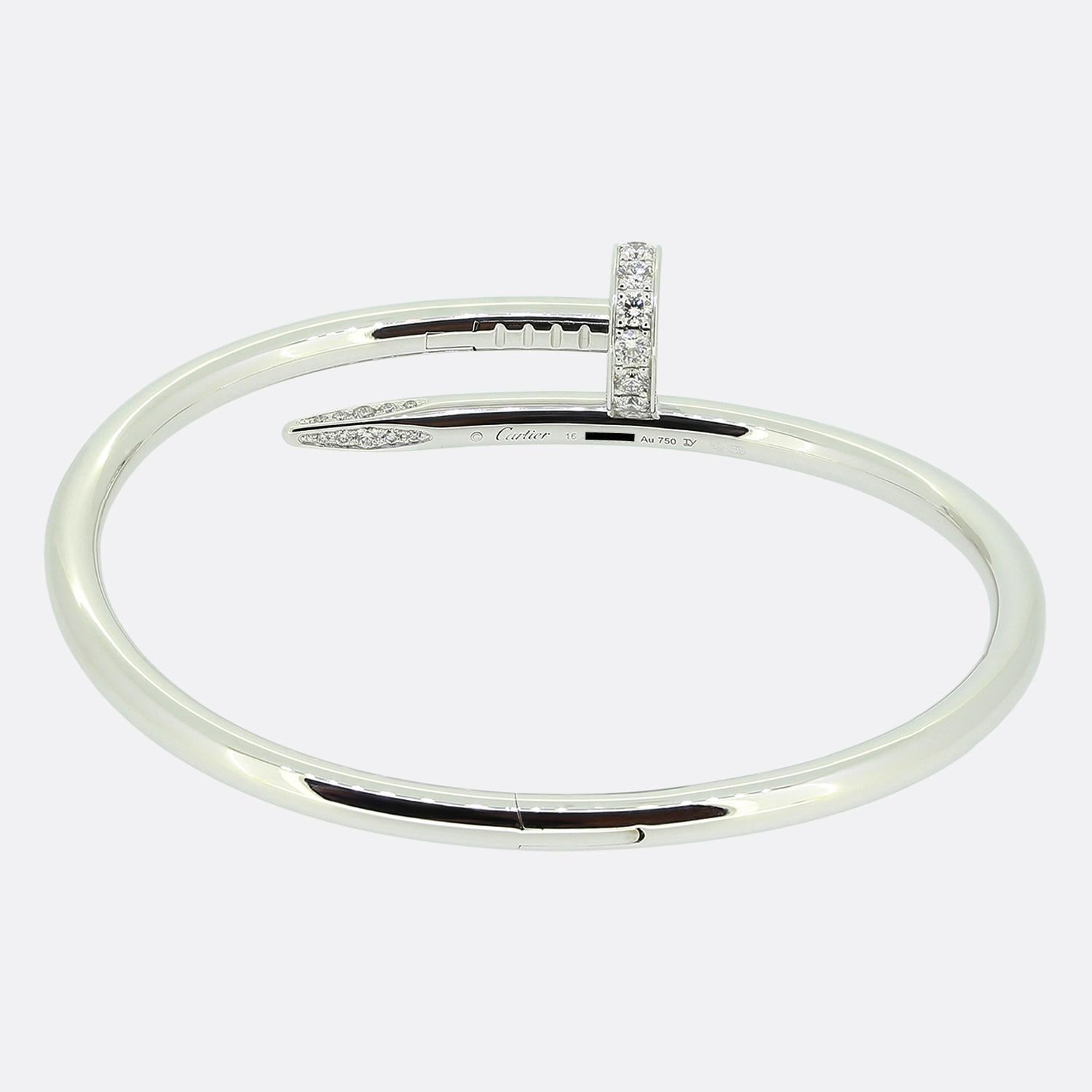Cartier Juste un Clou Diamond Bracelet Size 16 In Excellent Condition In London, GB