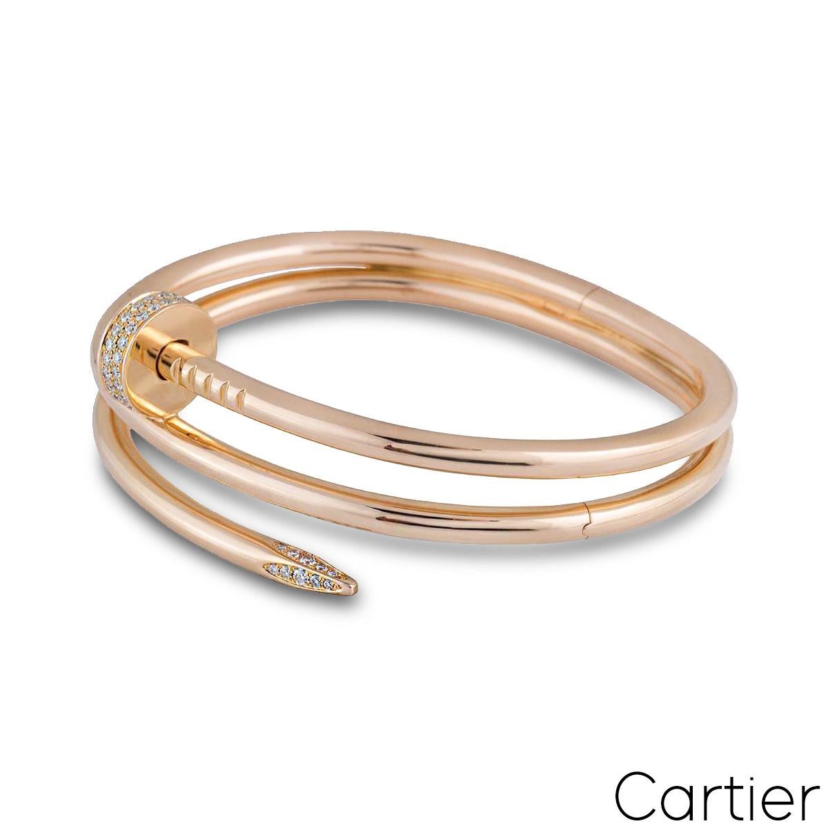 Taille ronde Cartier Bracelet Juste Un Clou en diamants, taille 16 N6708416 en vente