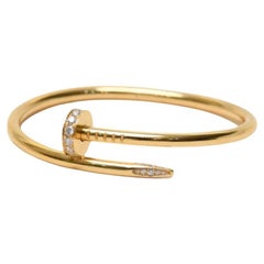Cartier Juste Un Clou Diamond Bracelet Yellow Gold Size 15