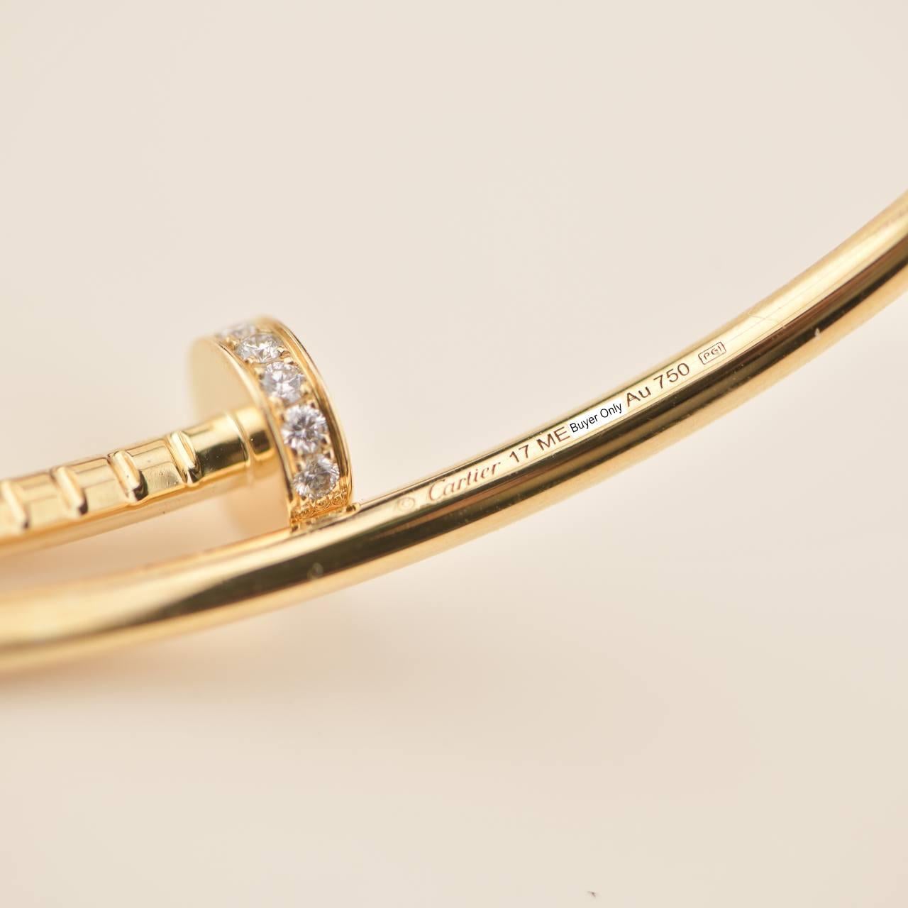 Brilliant Cut Cartier Juste Un Clou Diamond Bracelet Yellow Gold