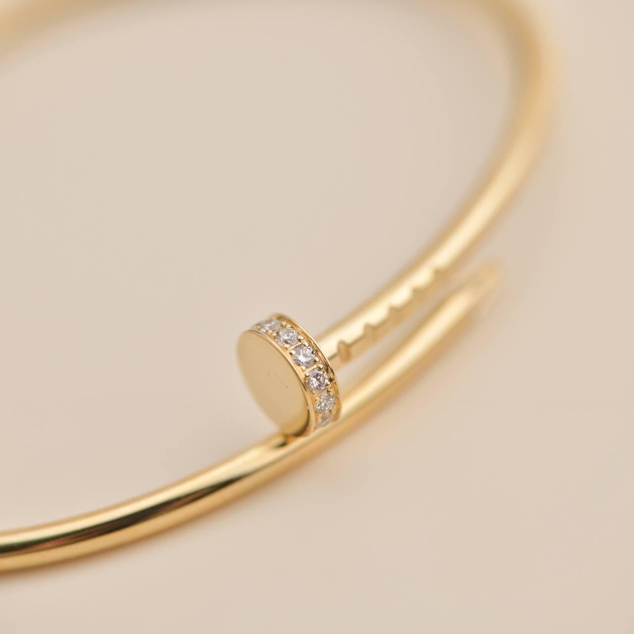 Cartier Juste Un Clou Diamond Bracelet Yellow Gold In Excellent Condition In Banbury, GB