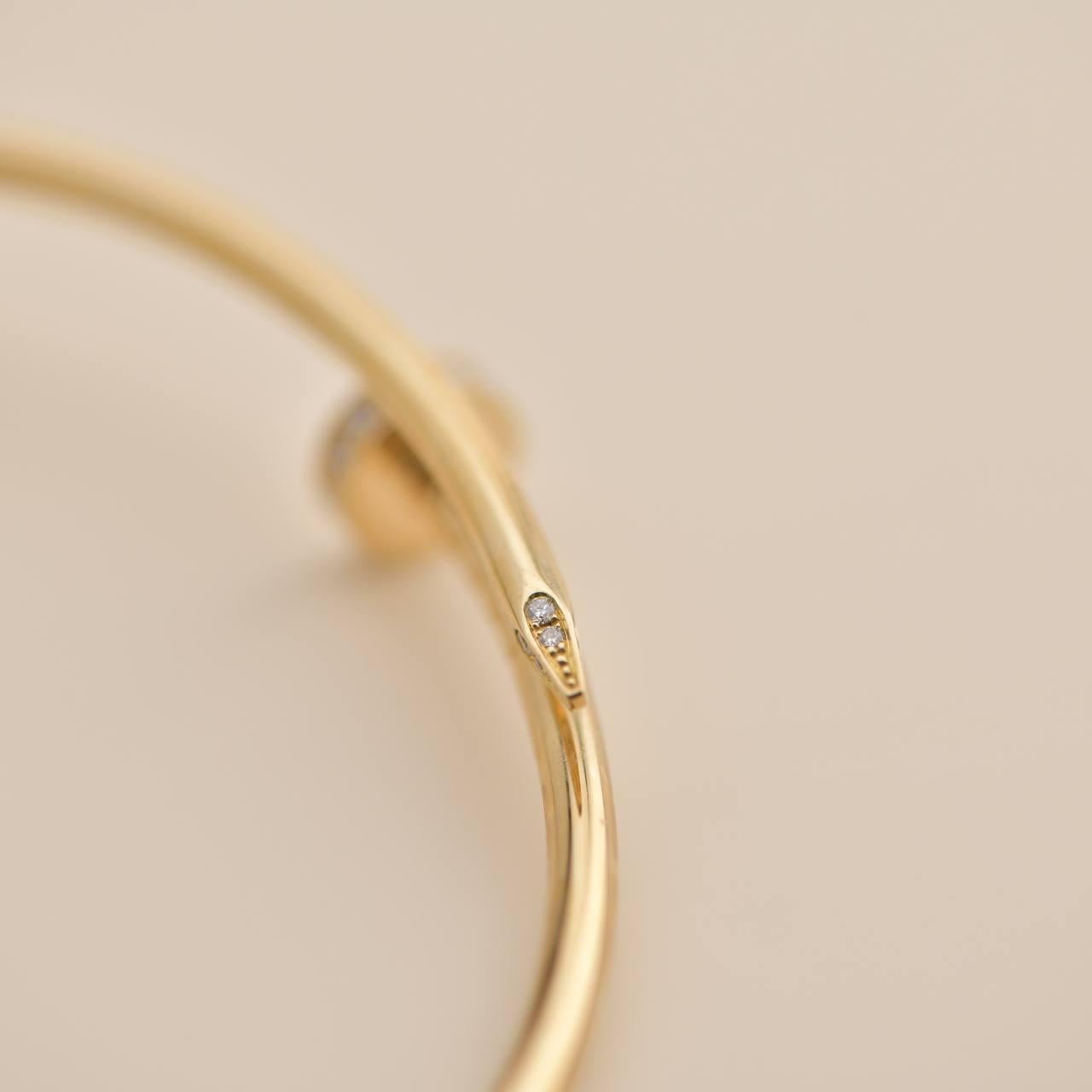 Women's or Men's Cartier Juste Un Clou Diamond Bracelet Yellow Gold