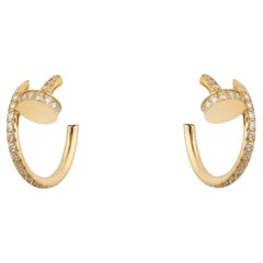 Cartier Juste Un Clou Diamond Earrings in 18K Yellow Gold