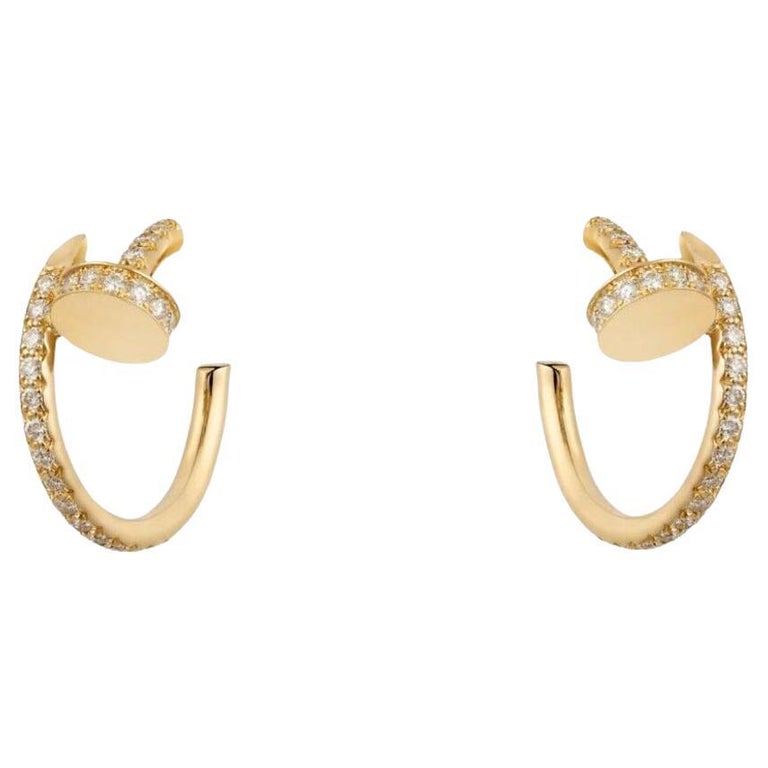 Cartier Juste Un Clou Diamond Earrings in 18K Yellow Gold at 1stDibs