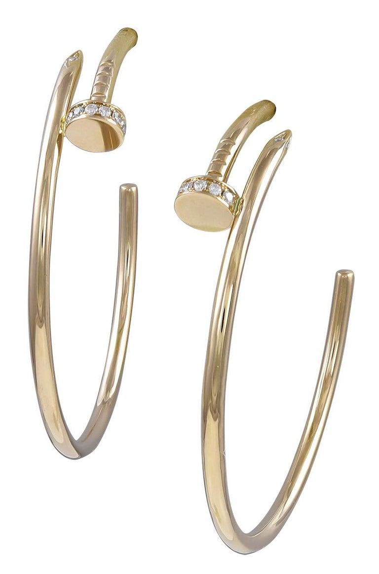 Cartier Juste un Clou Diamond Gold Earrings at 1stDibs | cartier nail
