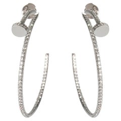 Cartier Juste Un Clou Diamond Hoop Earring in 18k White Gold 1.26ctw