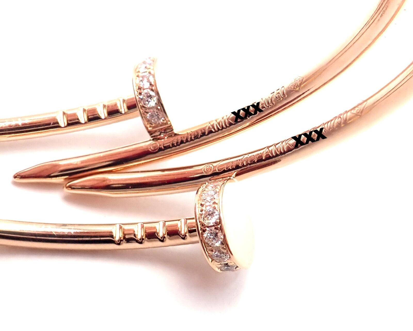 Cartier Juste un Clou Diamond Nail Rose Gold Hoop Earrings For Sale 2