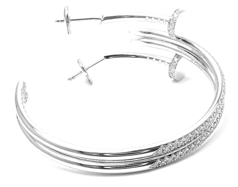 Cartier Juste un Clou Diamond Nail White Gold Hoop Earrings at 1stDibs