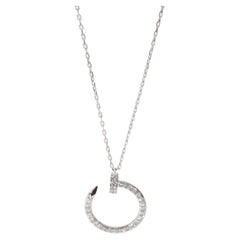 Cartier Juste Un Clou Diamond Necklace in 18k 18 KT White Gold 0.38 CTW