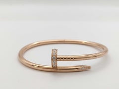 Cartier Juste un Clou Diamant-Pavé-Armreif aus 18 Karat Roségold, Größe 17