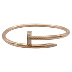 Cartier Juste un Clou Diamant-Pavé-Armreif aus 18 Karat Roségold, Größe 17