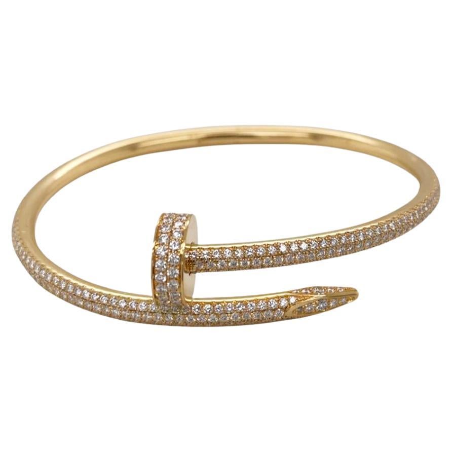 Modern Juste Un Clou Cartier 18 Karat White Gold Diamond Nail Bracelet ...