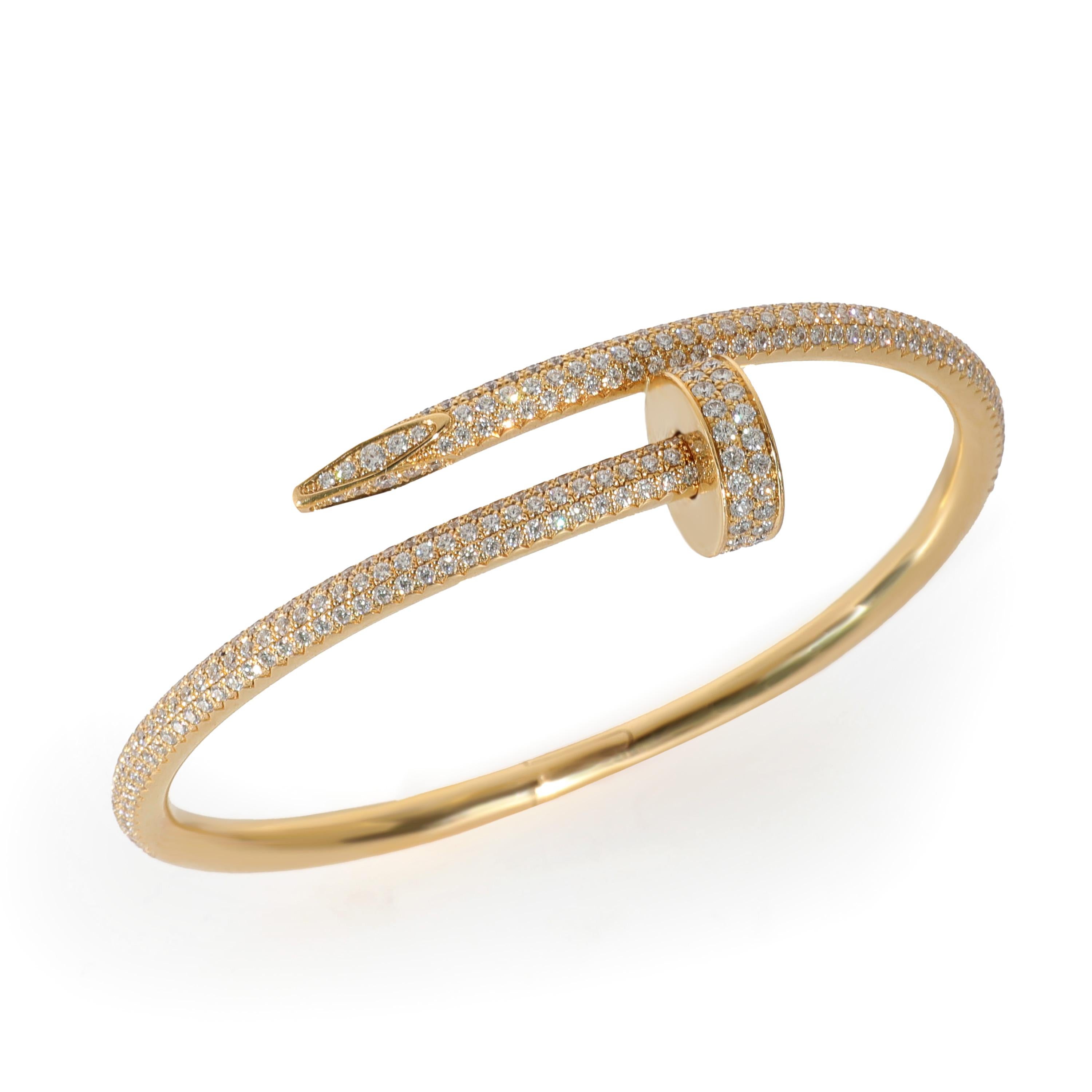 Cartier Juste Un Clou Diamant-Pavé-Armband aus 18 Karat Gelbgold 2,26 Karat im Zustand „Hervorragend“ in New York, NY