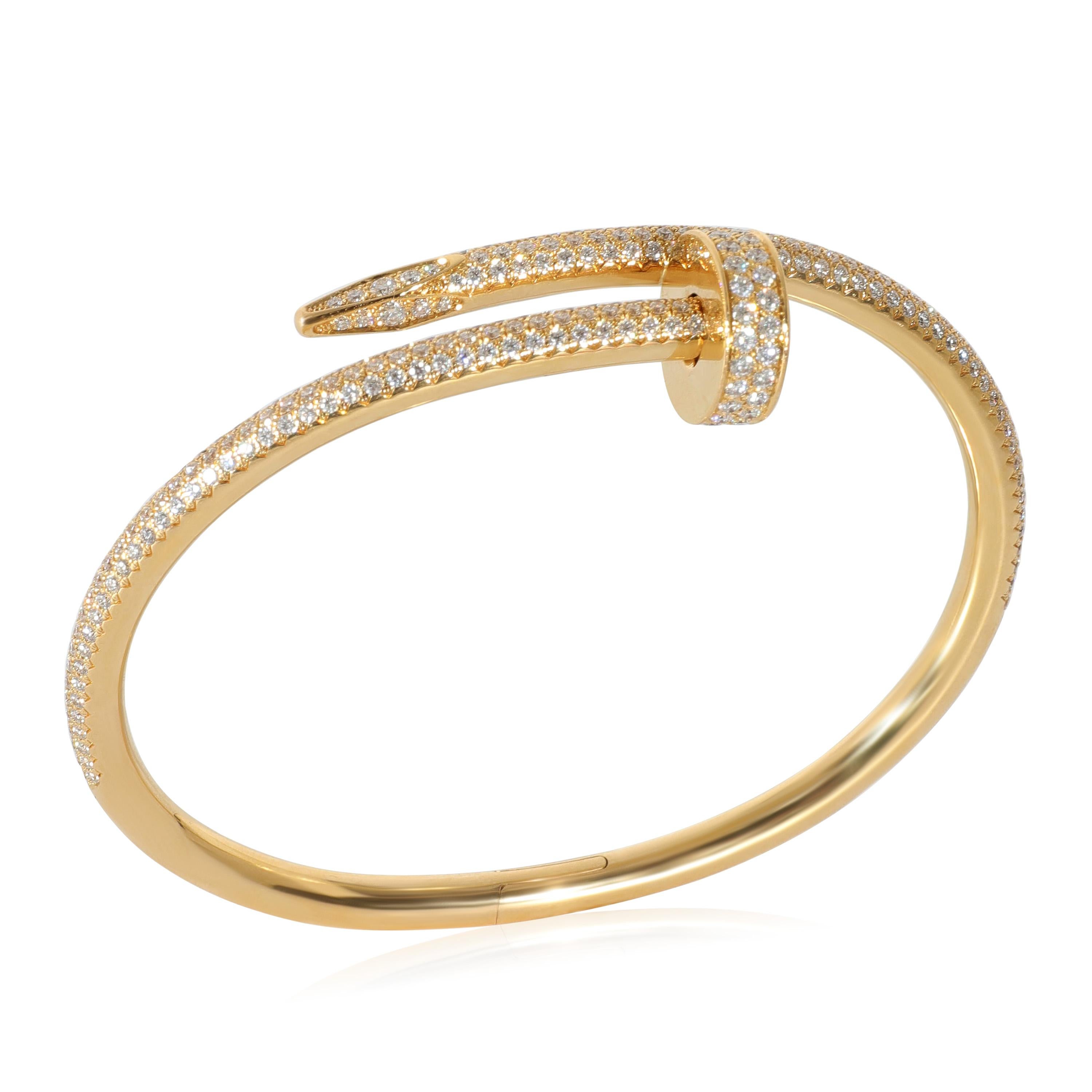 Cartier Juste Un Clou Diamond Pave Bracelet in 18k Yellow Gold 2.26 Ctw In Excellent Condition For Sale In New York, NY