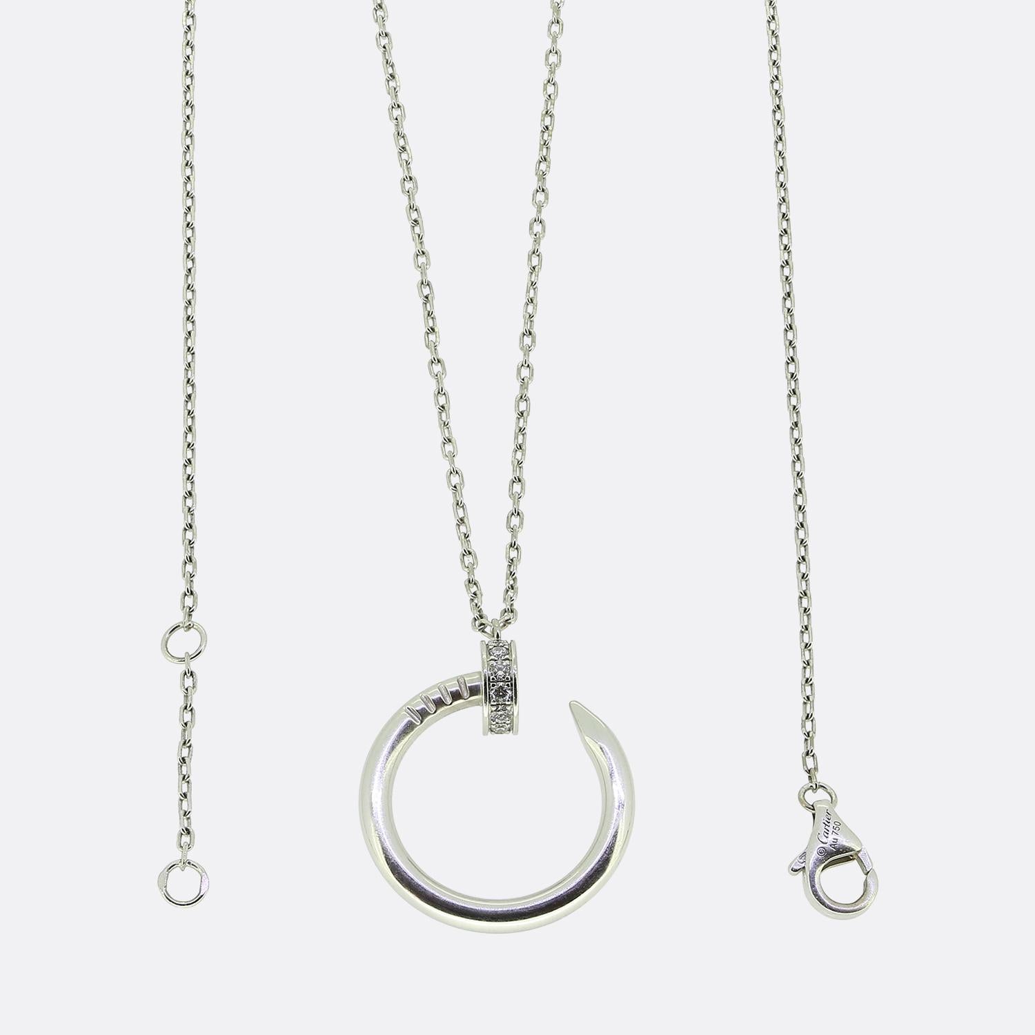 Taglio brillante Collana con ciondolo di diamanti Cartier Juste Un Clou in vendita