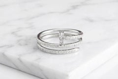 Cartier Juste un Clou Diamond Ring 18K White Gold 77 Diamonds