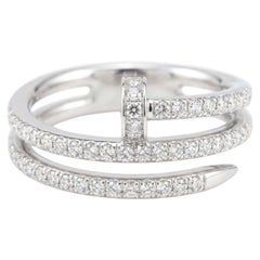 Cartier Juste un Clou Diamond Ring 18K White Gold 77 Diamonds