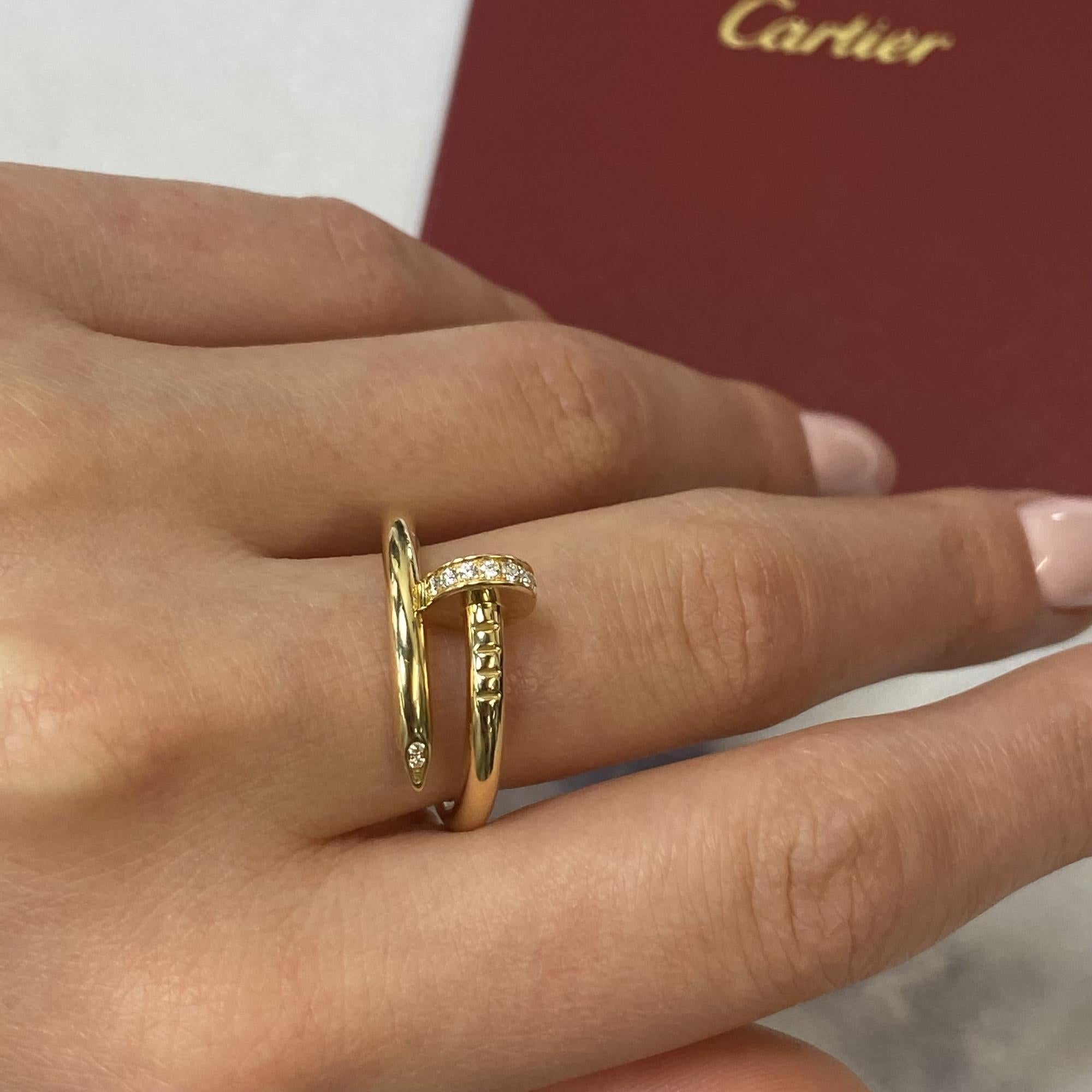 Cartier Juste Un Clou Diamantring 18k Gelbgold Größe 54 US 7 Damen