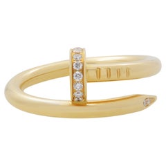 Cartier Juste Un Clou Diamond Ring 18k Yellow Gold Size 54 US 7