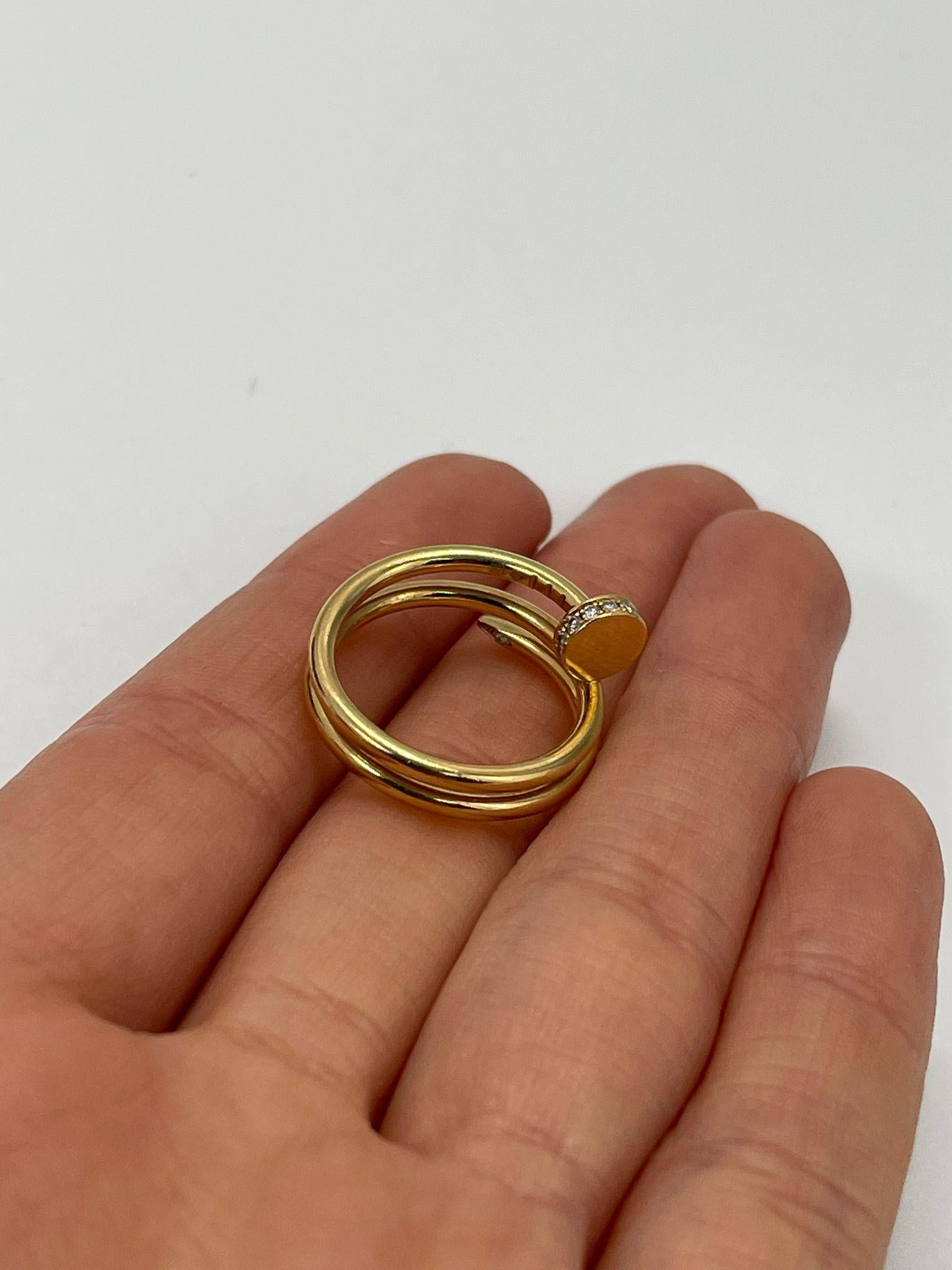 Cartier Juste un Clou Diamond Ring 50 In Good Condition In Oyster Bay, NY