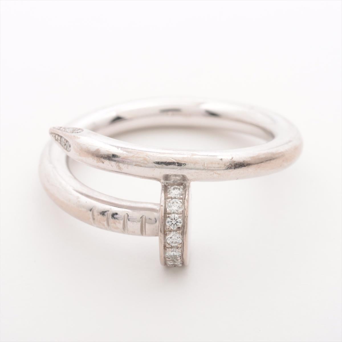Cartier Juste un Clou diamond Ring 750(WG) 8.2g 54
Metal: 750WG/White Gold
Diamond
Weight: 8.2g
Size: 54 
Naked 
