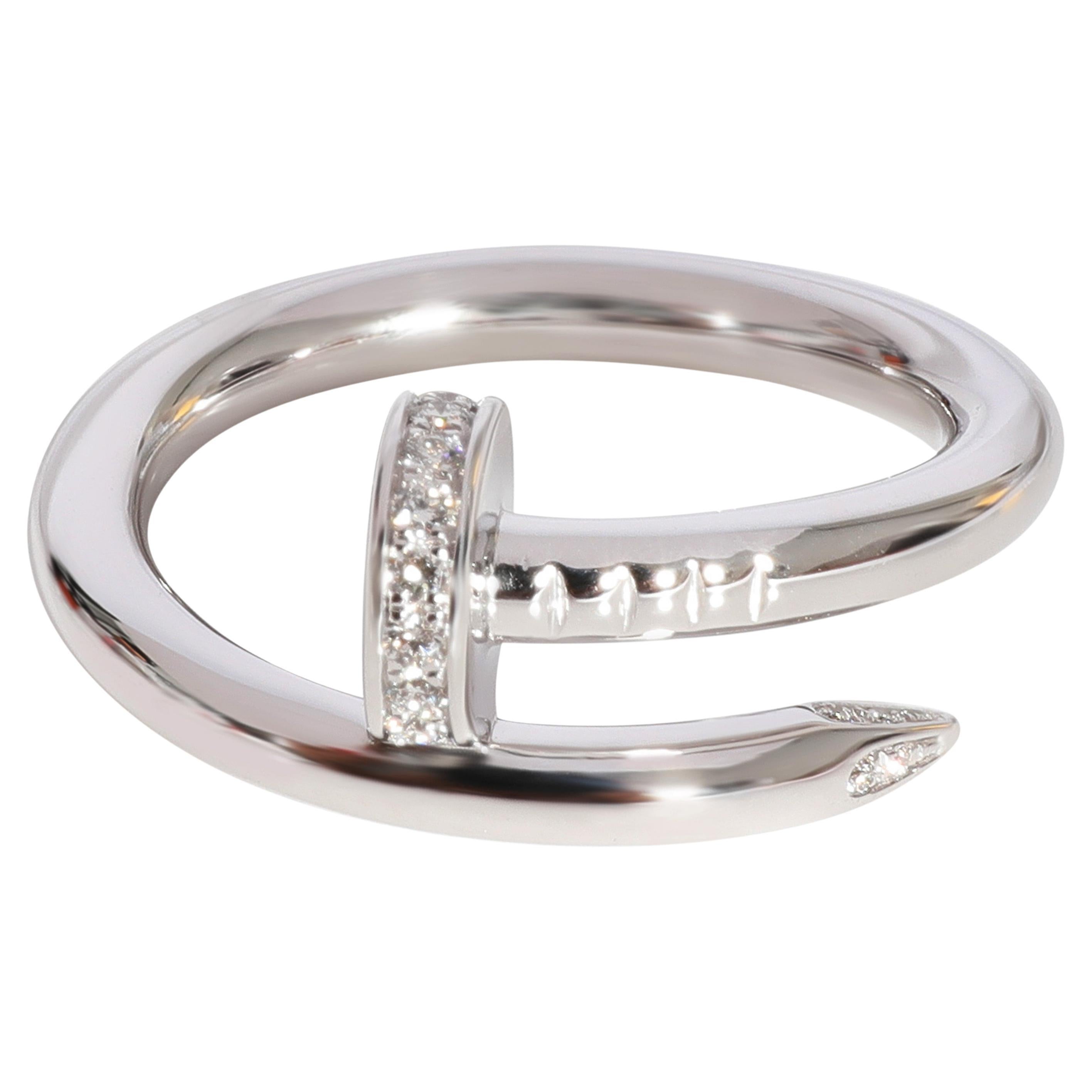 Cartier Juste Un Clou Diamond Ring in 18k White Gold 0.13 CTW For Sale at  1stDibs