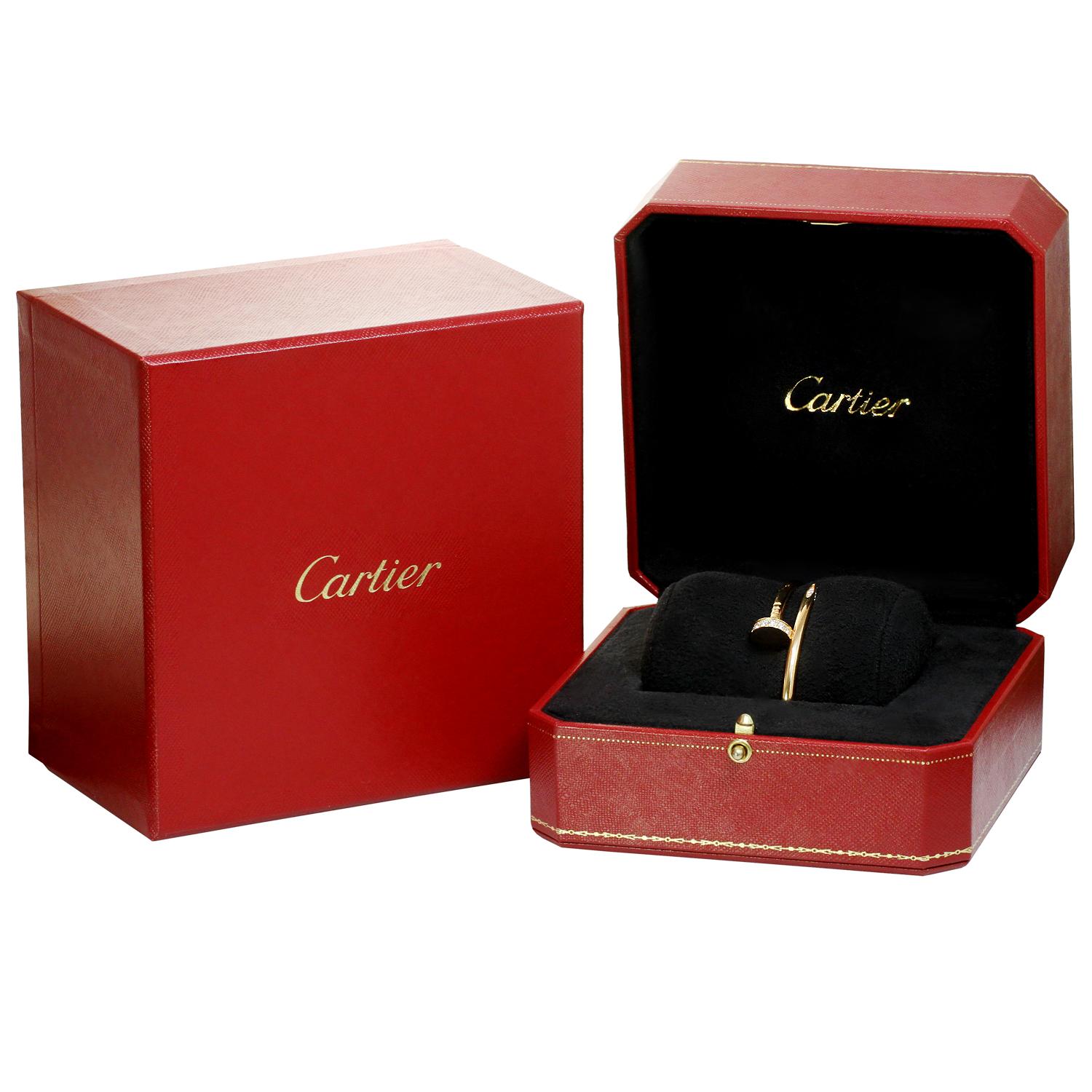 Cartier Juste Un Clou Diamond Rose Gold Bangle Bracelet In Excellent Condition In New York, NY