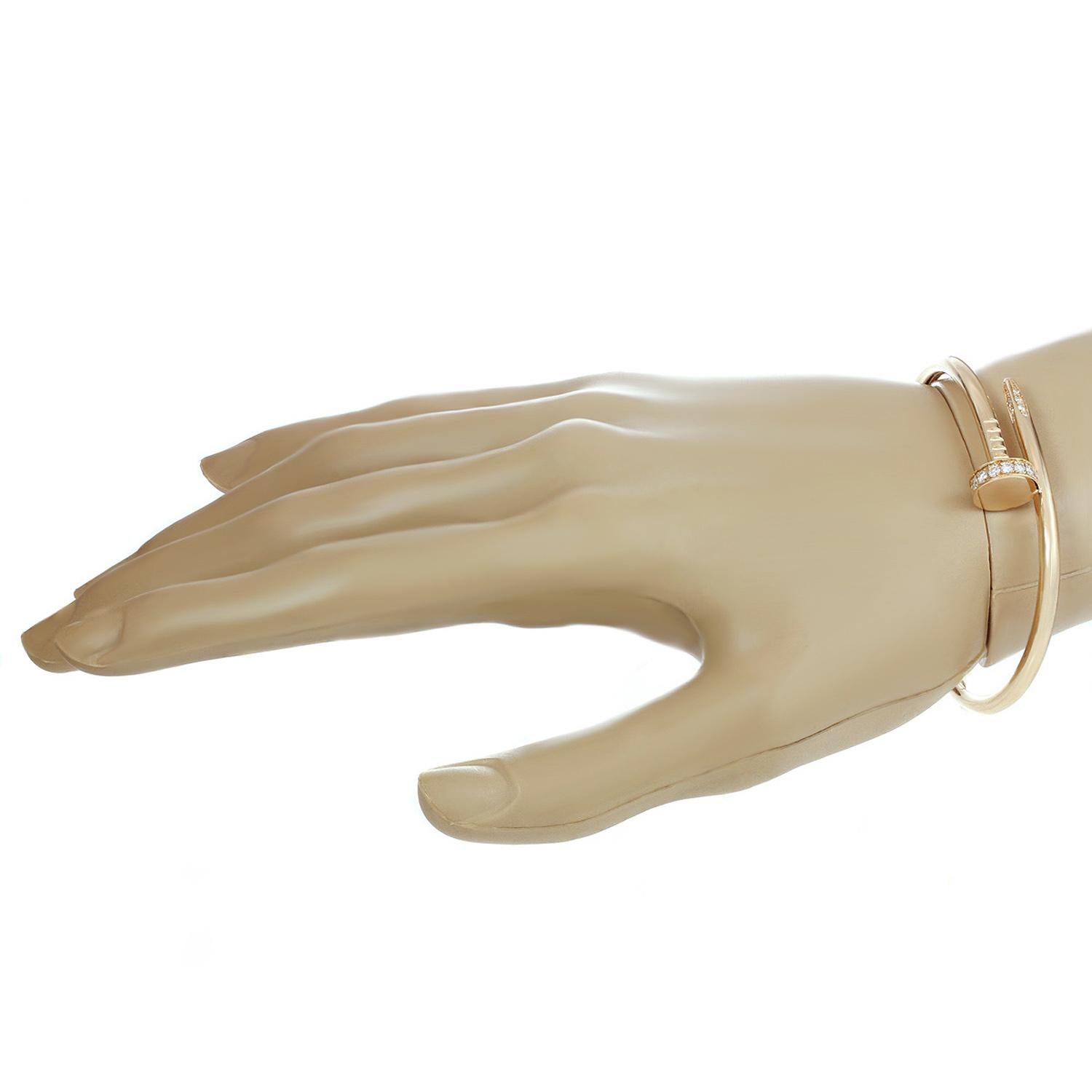 Women's Cartier Juste Un Clou Diamond Rose Gold Bangle Bracelet