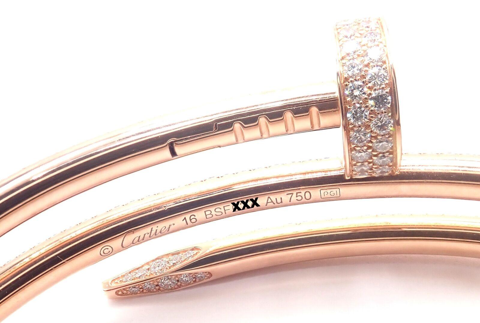 Cartier Juste Un Clou Bracciale con diamanti e unghie in oro rosa in vendita 2