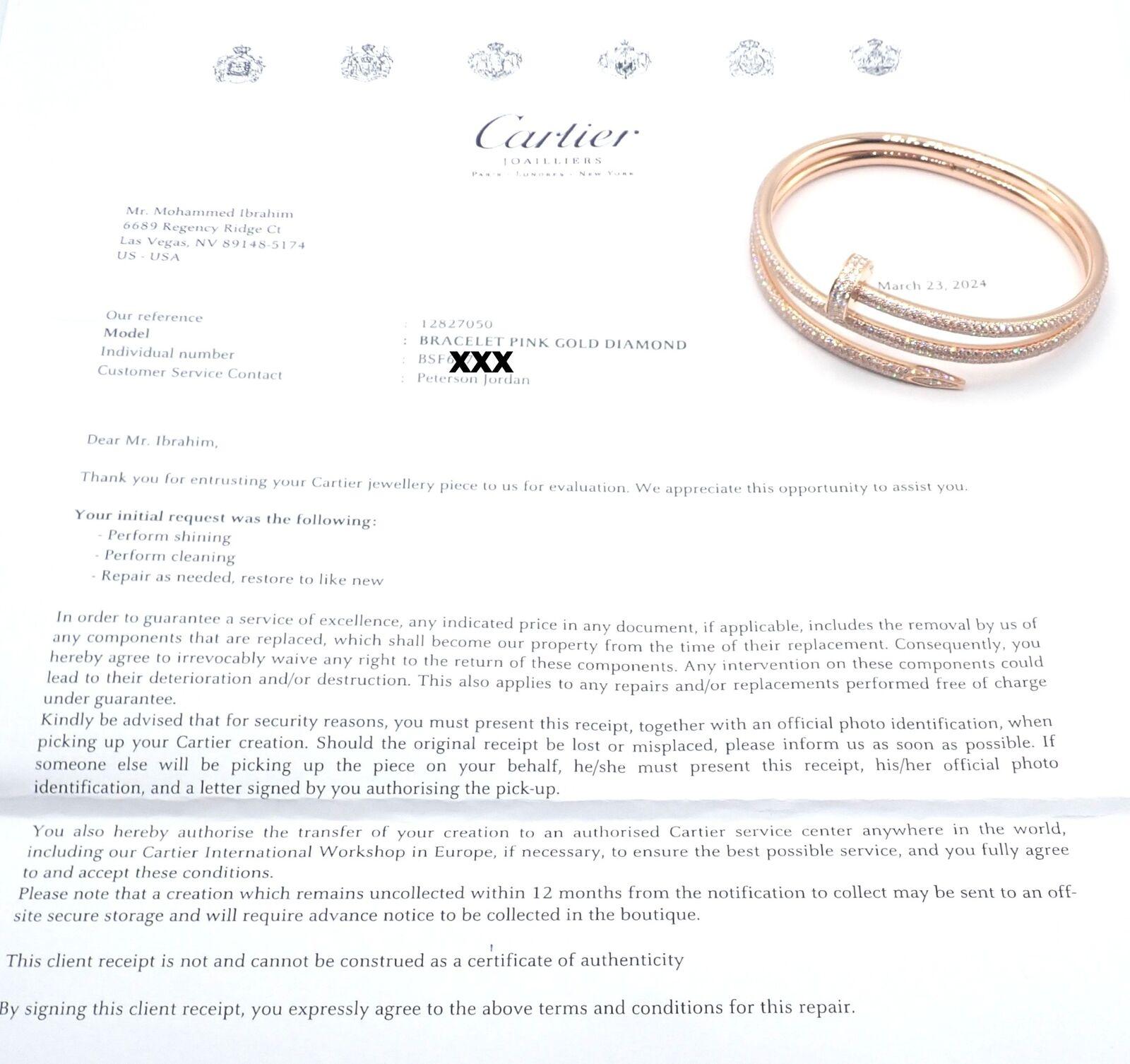 Cartier Juste Un Clou Bracciale con diamanti e unghie in oro rosa in vendita 4