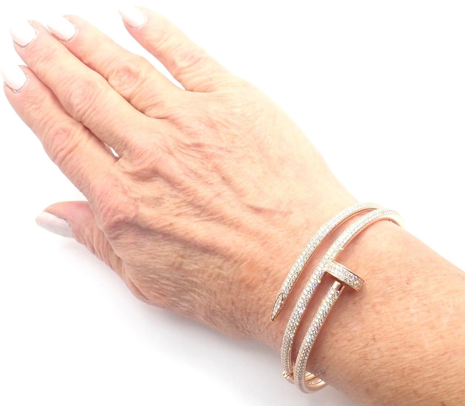 da uomo o donna Cartier Juste Un Clou Bracciale con diamanti e unghie in oro rosa in vendita